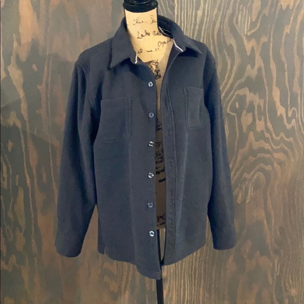 Weatherproof charcoal button up fleece jacket